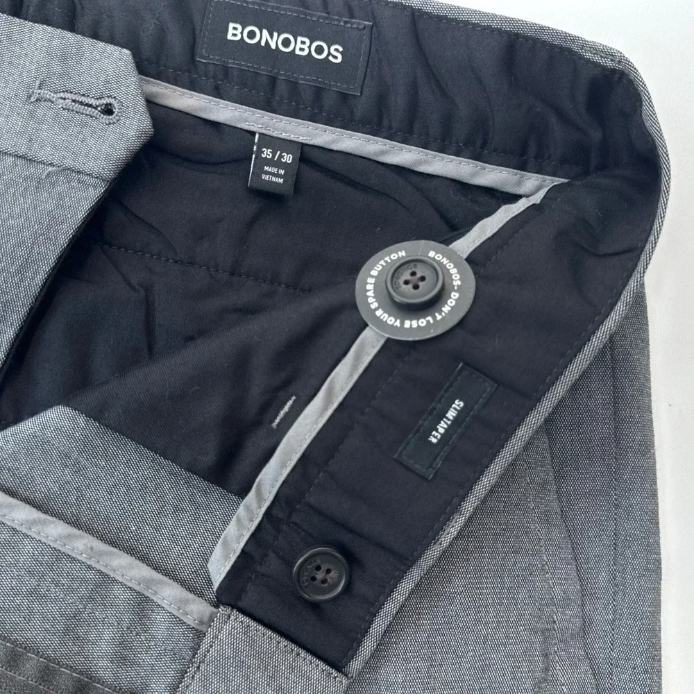 Bonobos Weekday Warrior Slim Taper Grey Dress Pants Mens 35x30 Tuesday - Picture 6 of 11